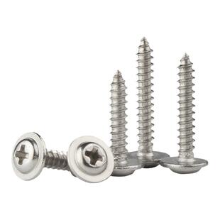 镀镍自攻螺丝十字圆头带垫螺丝加长螺钉盘头木螺丝钉PWA2.0M2M3M4