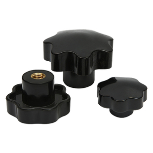 梅花手柄螺母胶木手轮M5M6M8M10M12七星螺帽塑料手拧螺丝星型把手