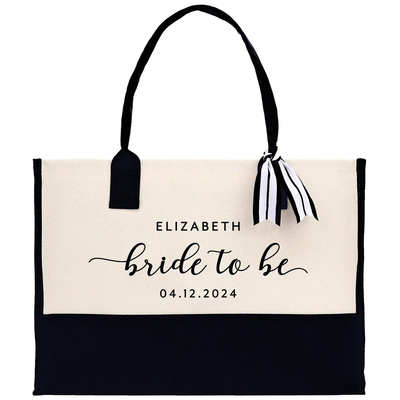 Personalized Bride To Be Tote Bag 定制新娘手提袋婚礼伴手礼袋