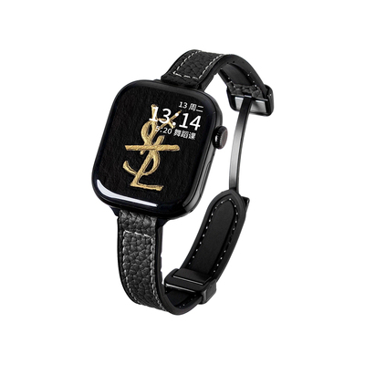 UHADA新款荔枝纹硅胶磁吸表带