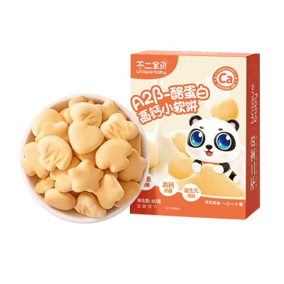 不二宝贝儿童高钙小软饼牛奶饼干