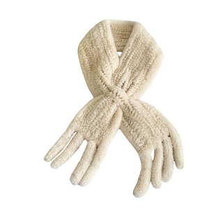 秋冬新款獭兔毛长款皮草围巾韩版百搭流苏双面加厚兔毛披肩真毛