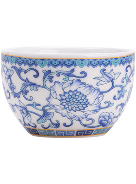 羊脂玉瓷青花瓷功夫茶杯主人杯单杯品茗杯陶瓷茶具小缸杯子