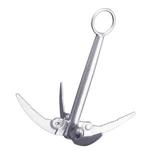 钓鱼水草镰刀头不锈钢除草刀割草器野钓锚刀钓位清理拉草器大号