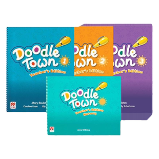 原版进口麦格米伦幼儿英语书 doodle town 涂鸦小镇 2级别教师书