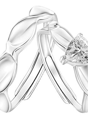 VIVIWELL心动频率S925银情侣对戒