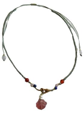 草莓晶小猫爪项链短款锁骨链