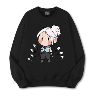 游戏周边无畏契约瓦罗兰JETT卡通同款圆领卫衣男女宽松潮秋冬上衣