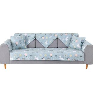 全棉沙发垫布艺简约现代四季通用真皮北欧纯棉防滑实木罩巾全盖套