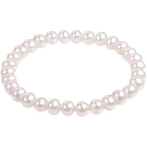 天然淡水近圆珍珠手链简约百搭不挑人经典手串送妈妈女友节日礼物