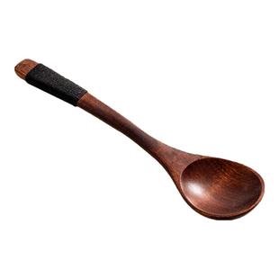 食品级木勺子长柄汤匙宝宝吃饭用木头木质儿童餐具家用调羹蜂蜜勺