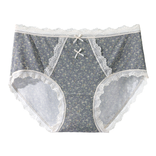 英国lobesli内裤女士a类抗菌裆包臀甜美法式复古蕾丝女款三角短裤