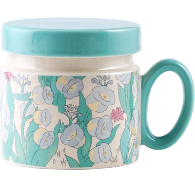 家用喝水带盖陶瓷杯马克杯