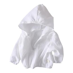 男童夏季防晒外套薄款透气长袖上衣女宝宝洋气皮肤衣纯棉透气纱布