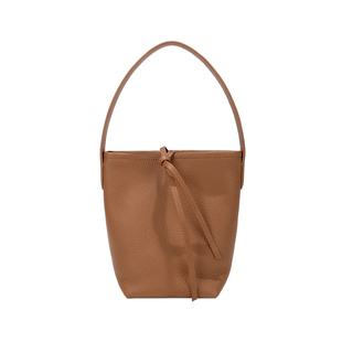 BAMPO半坡头层牛皮水桶包秋季新款专柜质感软包大容量手提包女包