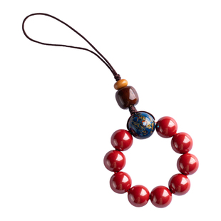 朱砂大漆手机链高级挂绳钥匙手机挂件本命年挂坠红色手机挂链挂饰