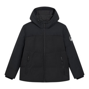 特步连帽羽绒服男士2025冬款加厚保暖三防面料内里热反射厚款外套