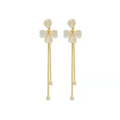 S925银针流苏耳环2024新款爆款高级感轻奢个性气质耳钉珍珠耳饰女