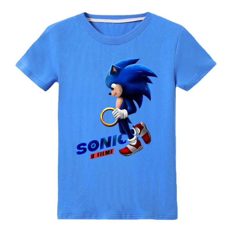 Sonic the Hedgehog中国男孩T恤卡通纯棉儿童小孩短袖童装