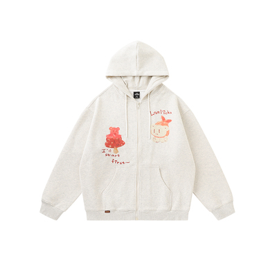 LAMLICKA小熊印花连帽卫衣外套