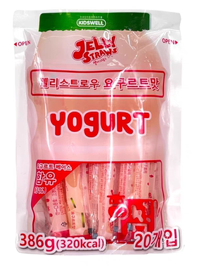 kidsell韩国进口酸奶味乳酸菌果冻条零食小吃可吸果冻条386g