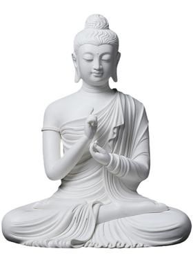 戴玉堂陶瓷摆件《说法印释迦牟尼如来》林建平德化白瓷佛像工艺品