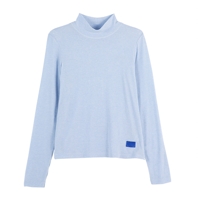 云上生活【糯糯肤感】天丝羊毛高领长袖女T恤2026春修身显瘦上衣