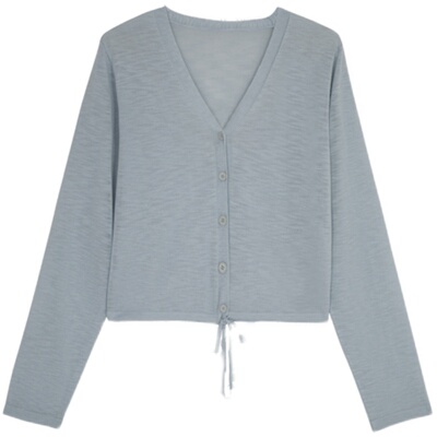 MEET SWEETBOY轻透V领设计感针织开衫