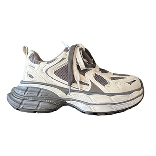 WSWS｜闭眼冲配阔腿裤2026春擦色脏脏厚底增高老爹鞋女休闲运动鞋