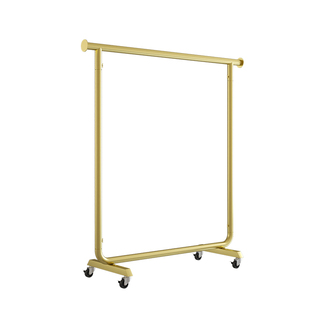 阳台落地式晾晒衣架单杆置地晾衣架家居室内晾衣杆极简移动万向轮