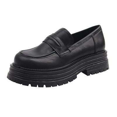 大码女鞋41-43厚底小皮鞋加宽肥