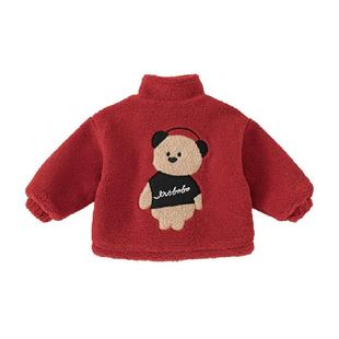 INSbobo女童冬装外套秋冬儿童棉服加绒外套男童棉衣宝宝夹棉外套