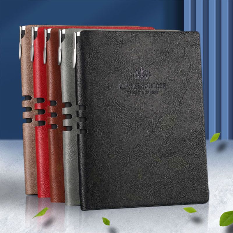 加厚a5商务软皮面笔记本工作日记本高档复古b5办公会议记录记事本