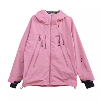 临典粉色冲锋衣外套三合一女防风