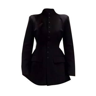 曜石黑西装外套收腰大气百搭显瘦气质秋款设计感小众