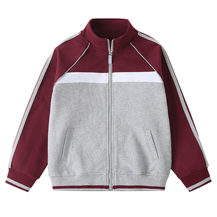 学生冬季校服高中小学校园服灰色枣红藏青墨绿紫色加厚保暖套装