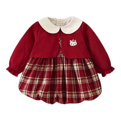 一周岁女宝礼服秋长袖连衣裙