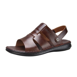 手工皮凉鞋男真皮夏季男款休闲凉拖鞋外穿高端全牛皮男士两用凉鞋