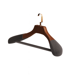 实木植绒宽肩衣架家用挂衣高级木质衣撑木制酒店女服装店专用定制