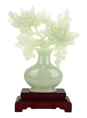 富贵平安玉瓶招财玉石摆件