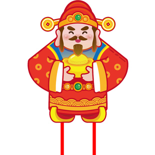 2026年新款卡通网红财神到风筝微风易飞儿童手持大人专用可装饰