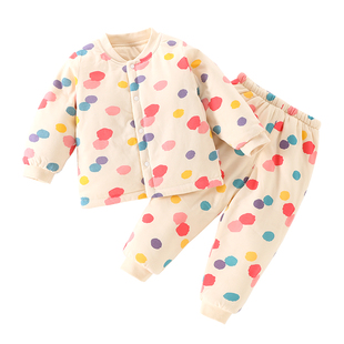 宝宝棉衣棉裤套装秋冬保暖纯棉婴儿衣服男女童棉服夹棉秋装居家服