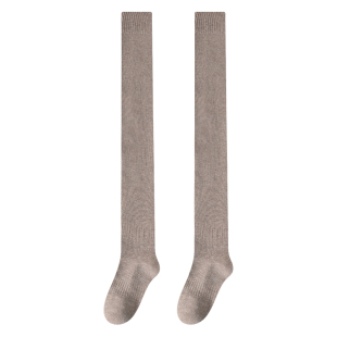 长筒袜子女秋冬款过膝加绒加厚保暖大腿袜冬季毛圈防滑纯色高筒袜