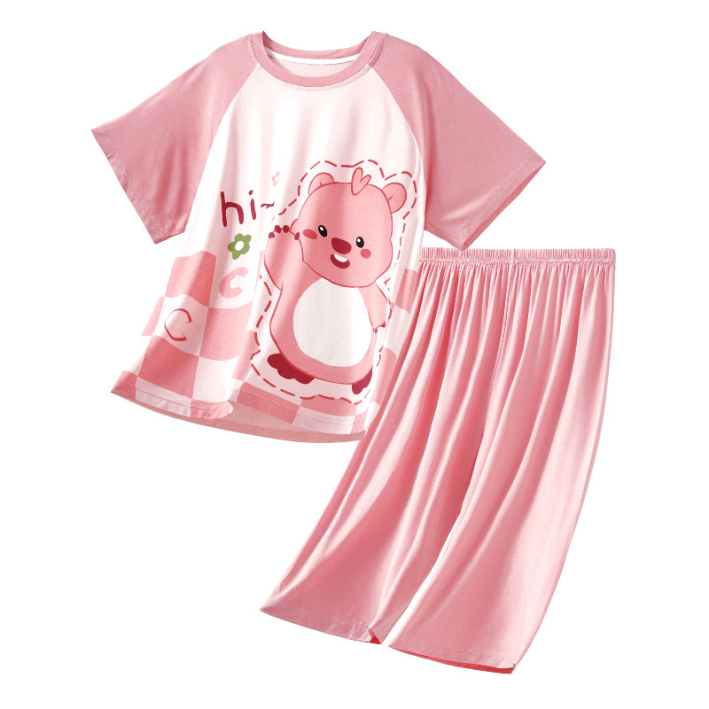 母女装夏季莫代尔短袖露比家居服