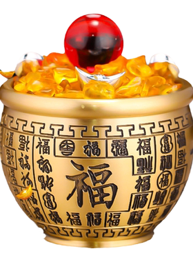 黄铜招财进宝中式玄关百福缸