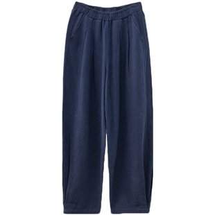 棉麻灯笼裤女春秋2025新款亚麻文艺宽松百搭休闲长裤子练功太极裤