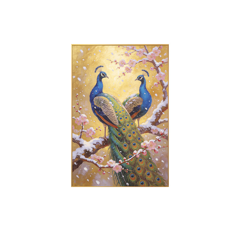 中式孔雀梅花满绣十字绣2026新款落雪红梅花鸟图小尺寸手工绣线绣
