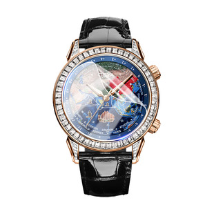 艾思度适用格雅航海家手表贴膜蓝带G78121GWB男士机械表屏幕防爆保护膜黑带G78121GHB防水郑和下西洋腕表软膜