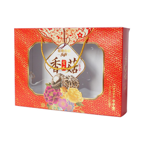 香菇礼品盒黑木耳茶树菇花菇银鱼虫草花礼品盒半斤一斤手提空盒子