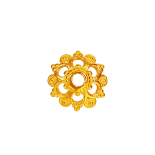 老克勒古法黄金纯金花托足金隔珠隔片转运珠手链手串项链配件配饰